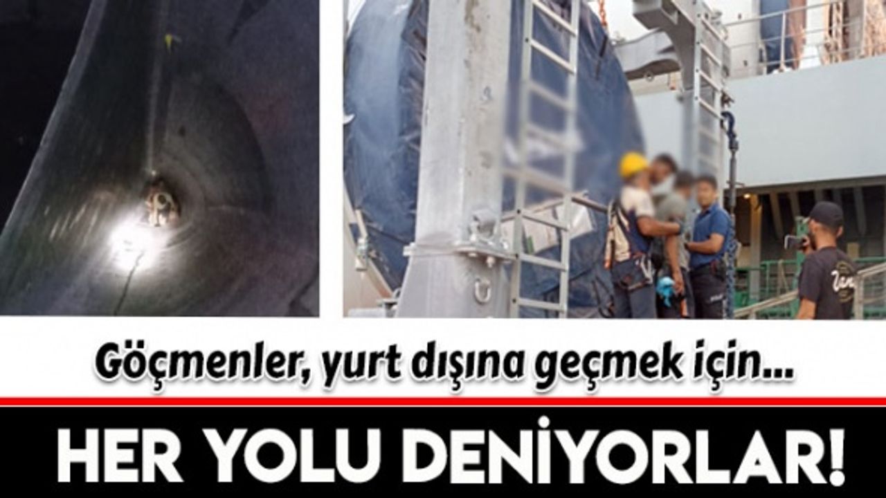İzmir'de göçmenler rüzgar türbini kanadının içine saklandı