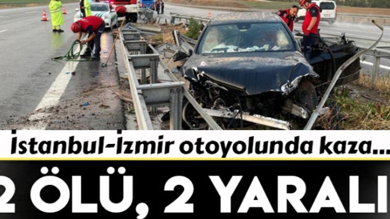 İstanbul-İzmir otoyolunda otomobil refüje çarptı