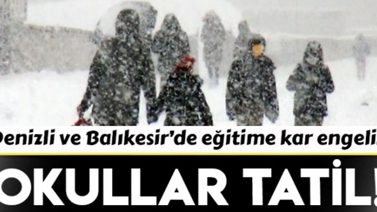 Denizli ve Balıkesir'de kar nedeniyle okullar tatil edildi