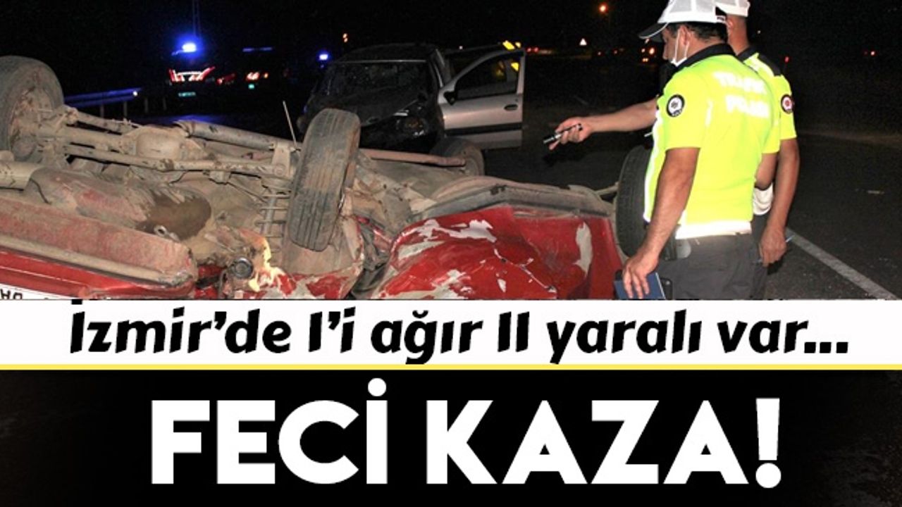 İzmir'de iki otomobil kafa kafaya çarpıştı!