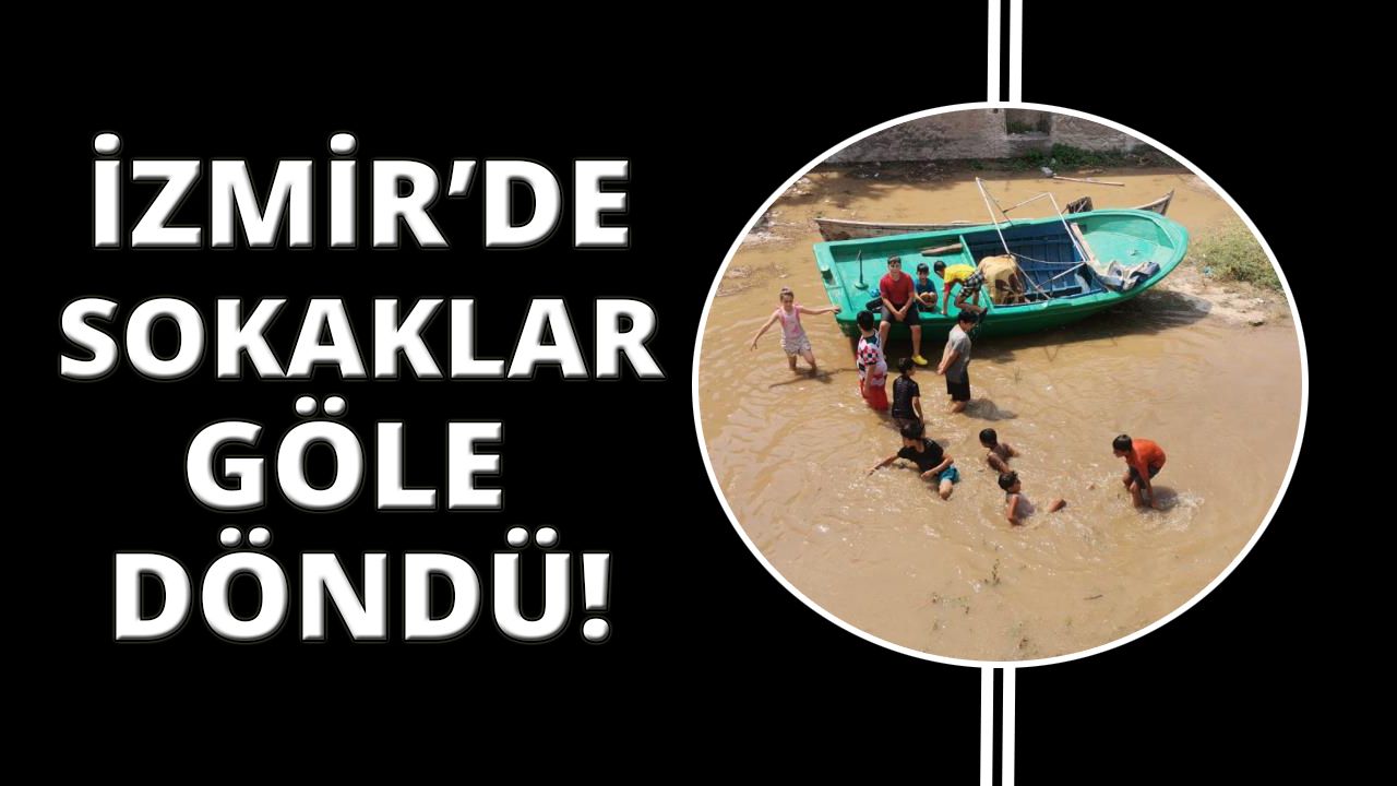  İzmir’de çocuklar boş arsada yüzdü
