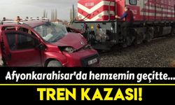 Afyonkarahisar'da hemzemin geçitte tren kazası