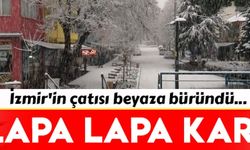 İzmir'in çatısı beyaza büründü