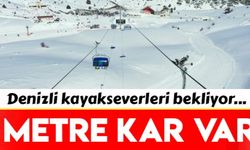 Denizli kayak merkezinde kar kalınlığı 1 metreyi aştı