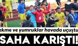 İzmir'de maçtan sonra saha karıştı, taraftarlar sahaya girdi