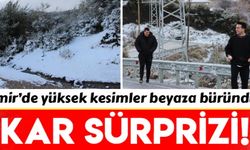 İzmir'in yüksek kesimleri beyaza büründü