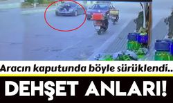  İzmir'de aracın kaputunda kilometrelerce sürüklendi