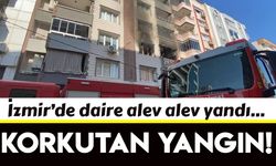 İzmir'de 7 katlı binanın 3'üncü katında yangın!