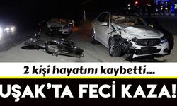 Uşak'ta otomobil motosikletle çarpıştı