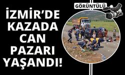 İzmir'de iki otomobil kafa kafaya çarpıştı