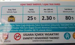 Uşak’ta taksi ücretlerine zam