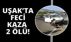  Uşak’ta yoldan çıkan otomobil bariyerlere vurdu: 2 ölü