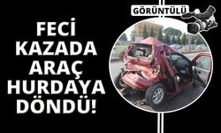  Manisa’da feci kaza: Otomobil hurdaya döndü