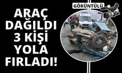 Araç ikiye bölündü, yolcular yola fırladı!