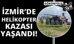 İzmir'de helikopter yan yattı