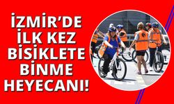 İzmir'de ilk defa bisiklete bindiler!