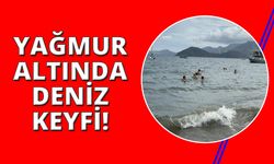 Marmaris’te yağmurda deniz keyfi