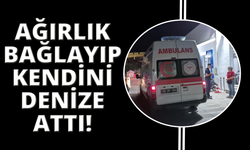 Ayağına ağırlık bağlayıp denize atladı