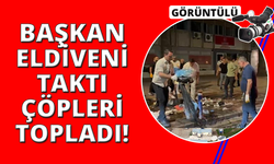 İzmir'de çöpleri Başkan Tugay ve esnaf birlikte topladı
