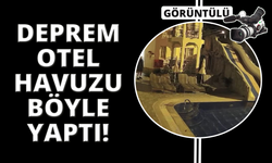 5.8 şiddetindeki deprem otelin havuzunu böyle etkiledi