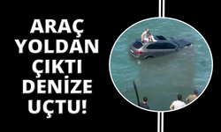 Kontrolden çıkan otomobil denize uçtu