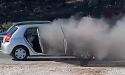 Sakar Geçidi'nde araç yangını