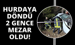 İki gence mezar olan araç hurdaya döndü