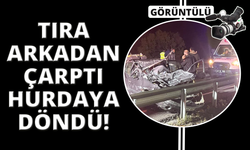 Tıra arkadan çarpan otomobil hurda yığınına döndü: 1 ölü