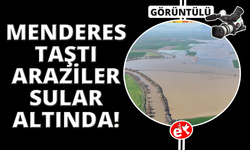 Menderes taştı, yüzlerce dönüm sular altında kaldı