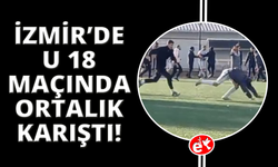 İzmir'de U18 maçında saha karıştı: Sandalyeler havada uçuştu