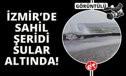 İzmir’de fırtınada sahil şeridindeki yollar sular altında kaldı