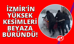 İzmir'in yüksek kesimlerine bayramda kar yağdı