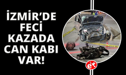 İzmir'de motosiklet ile otomobil çarpıştı: 1 ölü, 2 yaralı
