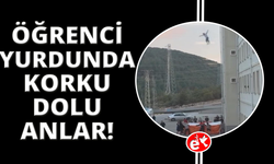 Muğla'da yurdun camına çıkan genç hava yastığına atladı
