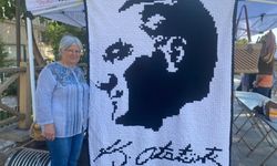 Manisa'da 7 bin 600 motifli Atatürk portresi sergiye damga vurdu