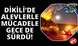Dikili Bademler'de alevlerle mücadele sabaha kadar sürdü