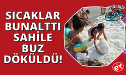 Sıcaktan kavrulan Bodrum’da sahile 2 ton buz döküldü