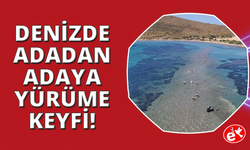 Adadan, adaya denizin içinden yürüyerek geçiyorlar