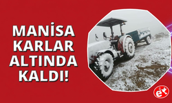 Manisa'da kar yağışı beyaza bürüdü