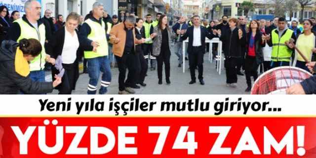 İzmir'de işçiler yüksek zammı aldı halaya durdu