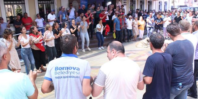 Bornova Belediyesi'nde iş bırakma eylemi