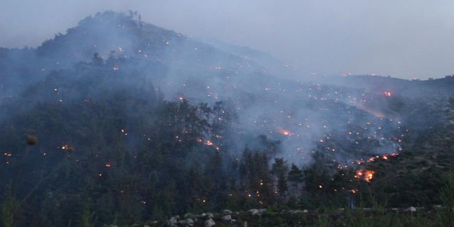 İzmir'deki orman yangınına müdahale sürüyor