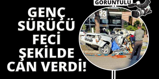 İzmir'de mıcıra kapılan araç 18 metre sürüklendi
