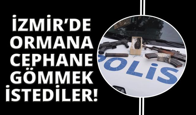 İzmir’de ormana el bombası ve uzun namlulu silahları gömerken yakalandılar