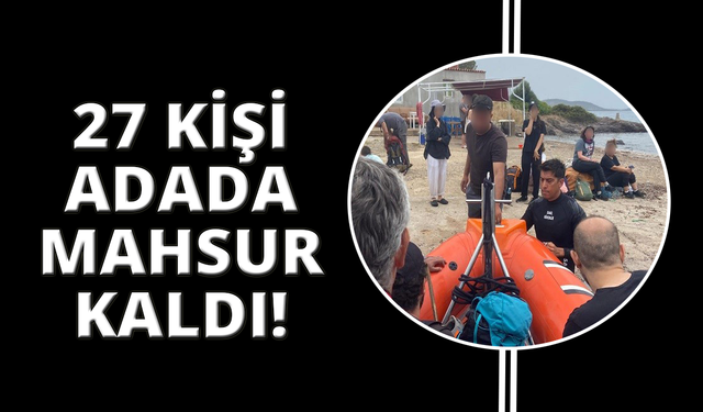 Adada mahsur kalan vatandaşları Sahil Güvenlik kurtardı
