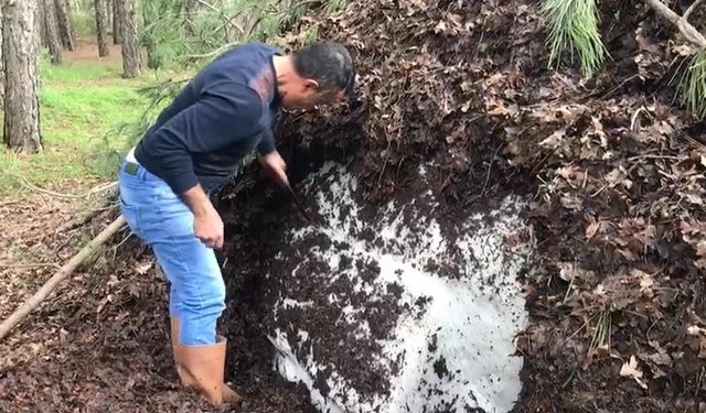 Dağların zirvesinde depolanan kar, Haziran sıcağında serinliğe dönüştü