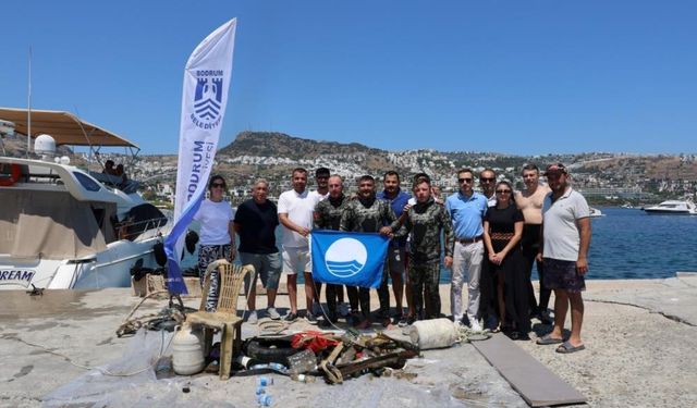 Gündoğan’da deniz dibi temizliği