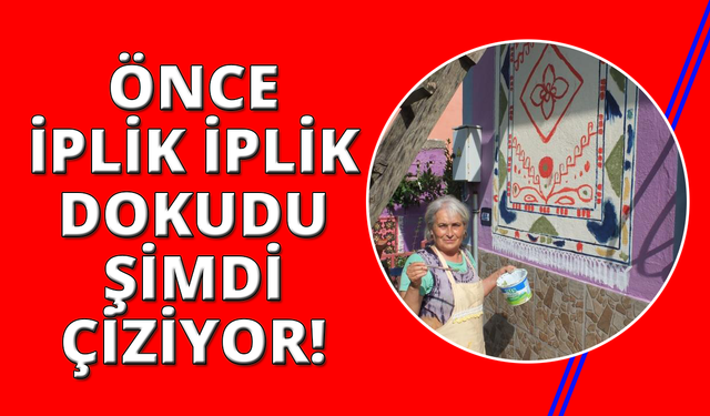 Manisa'nın ünlü halı motiflerini duvarlara çiziyor