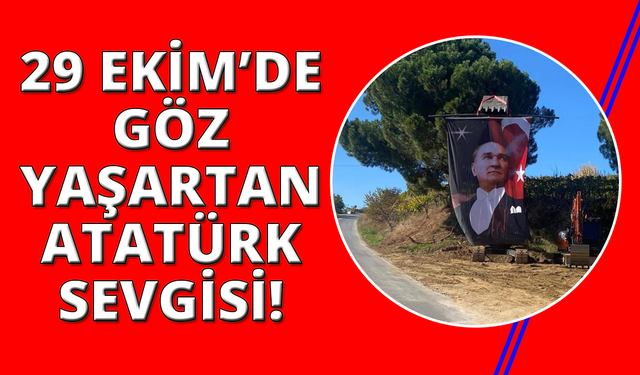 Manisa'da kepçe operatöründen anlamlı cumhuriyet kutlaması