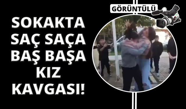 Ortaokullu kızlar birbirine girdi, arkadaşları ayırmak yerine video çekti